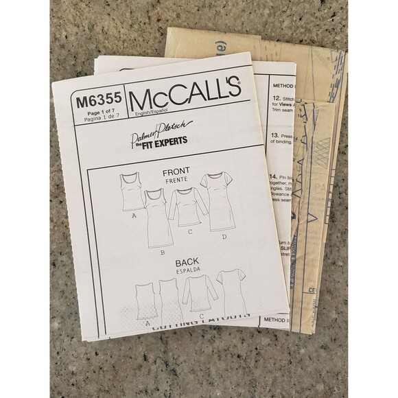 Misses Top and Dresses Sewing Pattern McCalls M6355, Size 8, 10, 12, 14, 16 - Picture 5 of 6